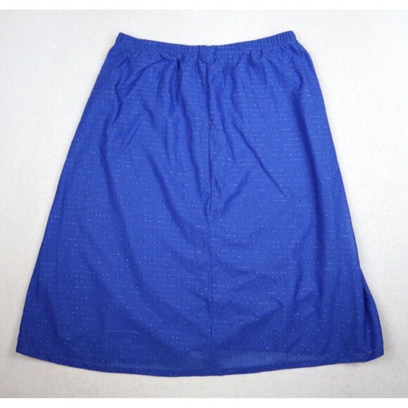 VINTAGE 70s WOMEN'S BLUE 2-PIECE DRESS SKIRT & TOP - GAYLE EVANS - SIZE 12.5 - Picture 10 of 11